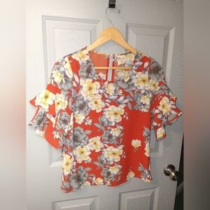 Floral Orange Women's Top